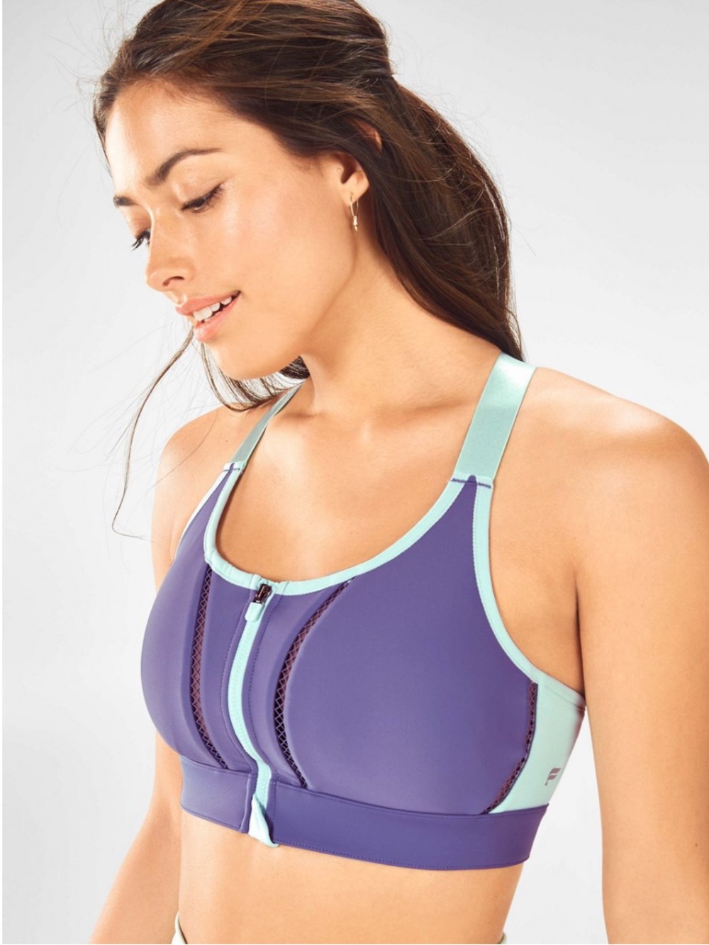 Fabletics Zoe High Impact Sports Bra in Light Aegean/Allure